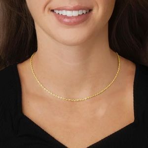 2mm 14kt Yellow Gold Rope-Chain Necklace